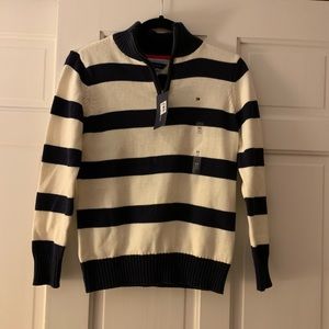 Navy Striped Tommy Hilfiger Quarter Zip NWT